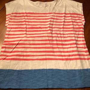 Talbots Striped ORANGE WHITE BLUE XL Summer Top
